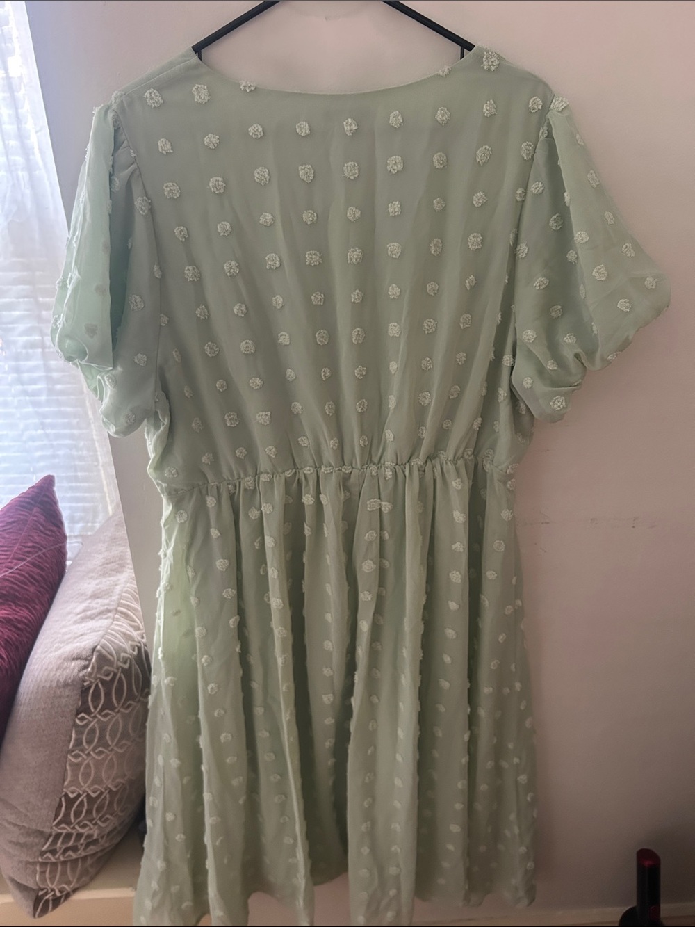 Baltic Born Light Green Swiss Dot Puff Sleeve Dress - Picture 4 of 5
